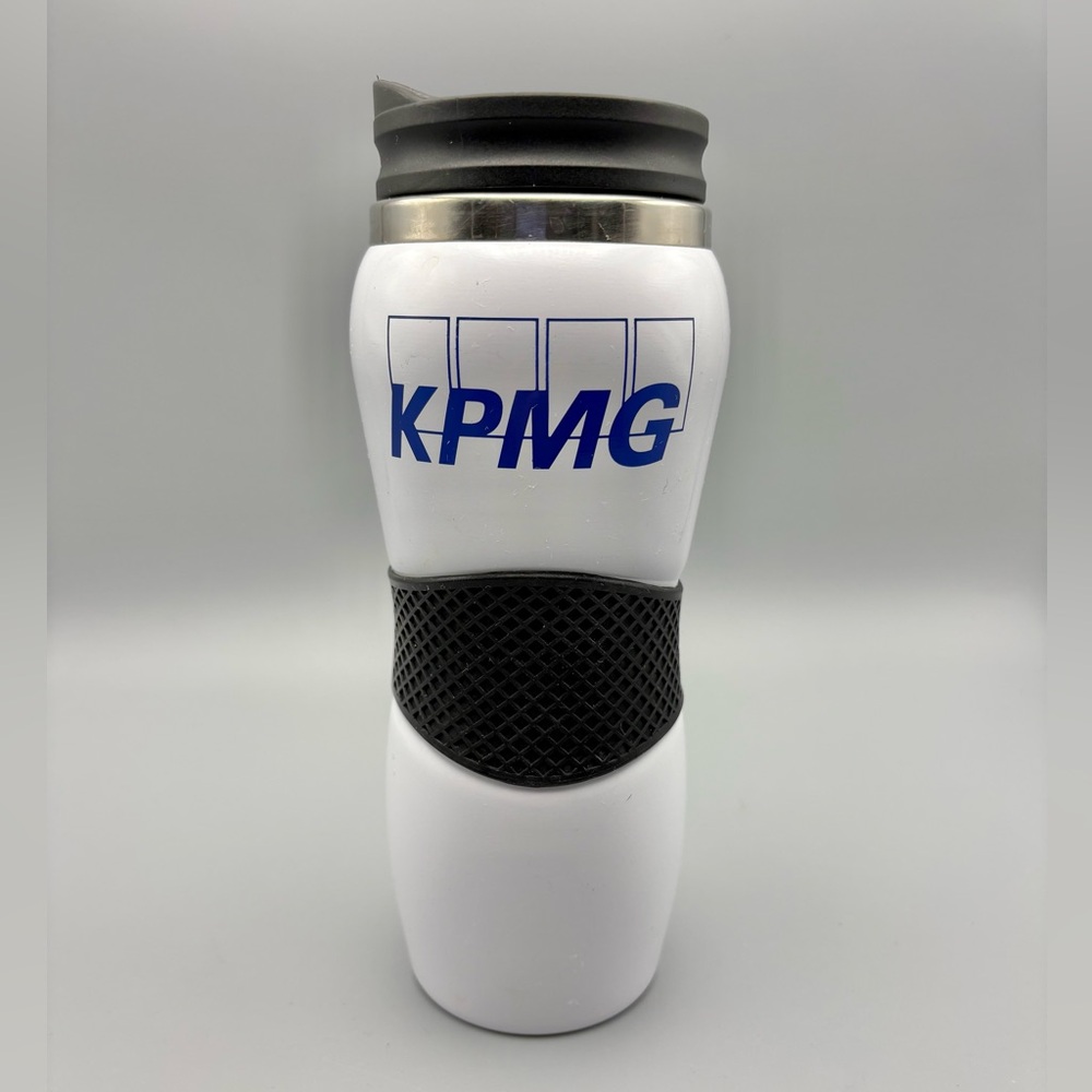 KPMG White Stainless Steel Travel Mug 14 oz Insulated Coffee Tumbler